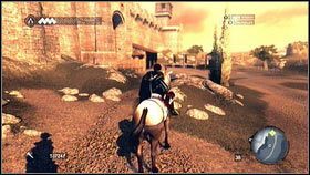 Wierzchowiec zostanie zaznaczony na mapie niebieskim punktem - Sekwencja 1 - Pokój (2) | Opis przejścia Assassins Creed Brotherhood - Assassins Creed: Brotherhood - poradnik do gry