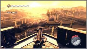Teraz twoim zadaniem jest trafienie celów stojących za murami twierdzy - Sekwencja 1 - Pokój (1) | Opis przejścia Assassins Creed Brotherhood - Assassins Creed: Brotherhood - poradnik do gry