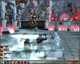 Pokonanie strażnika bramy doprowadzi do pojawienia się ponownie na dziedzińcu Meredith #1 - Tego już za wiele (9) | Questy główne - Akt 3 | Solucja Dragon Age II - Dragon Age II - poradnik do gry