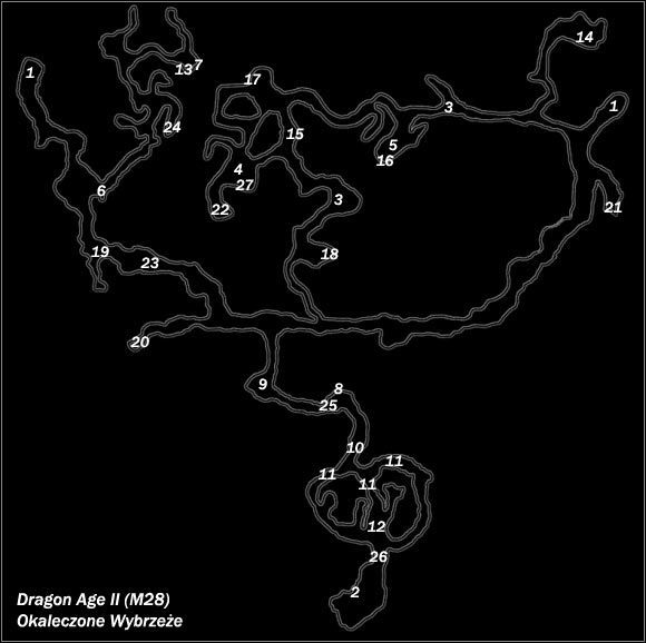 Legenda - M27; M28- Przełęcz Nieboszczyka i Okaleczone Wybrzeże | Mapy Dragon Age II - Dragon Age II - poradnik do gry