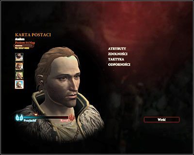 Stan aktualnych relacji z członkami drużyny najlepiej jest sprawdzać z poziomu karty postaci - Relacje z członkami drużyny w Dragon Age II | Drużyna - Dragon Age II - poradnik do gry
