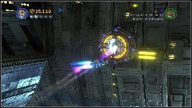 Użyj ich, aby dostać się do ostatniego wskazanego celu [1], po czym odpal w jego kierunku ostatni torpedę [2] - Generał Grievous (3) | Tryb fabularny | LEGO Star Wars III The Clone Wars - LEGO Star Wars III: The Clone Wars - poradnik do gry