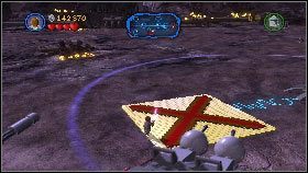 Zbierając pieniądze rozsypywane za budynki powinieneś szybko uzbierać sumę wystarczającą do stworzenia bazy czołgów RX-200 - Epilog | Tryb fabularny | LEGO Star Wars III The Clone Wars - LEGO Star Wars III: The Clone Wars - poradnik do gry