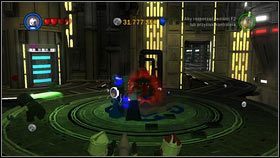 Na górnym kręgu pomieszczenia pod mostkiem [M1 - Statek Republiki (1) | Czerwone i złote klocki - LEGO Star Wars III: The Clone Wars - poradnik do gry