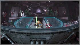 Zaraz na początku odwróć się o 180 stopni i zacznij rzucać granaty w dużą szybę na południu [1] - Misje łowców nagród (2) | Etapy specjalne | LEGO Star Wars III The Clone Wars - LEGO Star Wars III: The Clone Wars - poradnik do gry