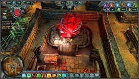 Staramy się nie robić zbytniego hałasu - czekamy, aż jego wskaźnik spadnie do zera, w przeciwnym razie do akcji wkroczą herosi, którzy wejdą do pomieszczenia po schodach - Misja 6 - Laughtown Everglad | Opis przejścia Dungeons - Dungeons - poradnik do gry