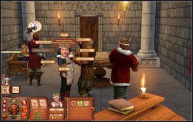 W pierwszej kolejności rozmawiamy z doradcą - jest w zamku - Królewskie Wakacje | Misje w The Sims Średniowiecze - The Sims: Średniowiecze - poradnik do gry