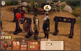 W drugiej części zadania otrzymamy wybór celu - możemy zapytać się o sprawę Wieśniaka lub Mnicha - Legendarna Fontanna | Misje w The Sims Średniowiecze - The Sims: Średniowiecze - poradnik do gry