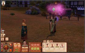 Po bójce między postaciami zapamiętujemy zaklęcie Rozbłysk (Energia, Ogień, Światło) - Złowieszczy Czarnoksiężnik | Misje w The Sims Średniowiecze - The Sims: Średniowiecze - poradnik do gry