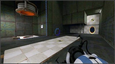 Gdy obie maszyny się za nią znajdą, niech czerwona dziura zostanie postawiona pod rurą z żelem, a pomarańczowa na panelu z prawej - Rozdział 5 - Żele mobilności (4) | Tryb współpracy Portal 2 - Portal 2 - poradnik do gry