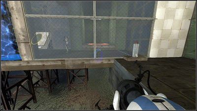 Będzie tam biały panel oraz podest, na który ścieka pomarańczowa substancja - Rozdział 5 - Żele mobilności (3) | Tryb współpracy Portal 2 - Portal 2 - poradnik do gry