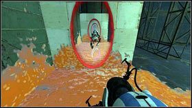 W tym samym czasie drugi robot powinien stworzyć dwie dziury na białych ścianach stojących naprzeciwko siebie [1] - Rozdział 5 - Żele mobilności (3) | Tryb współpracy Portal 2 - Portal 2 - poradnik do gry