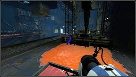 Po za zakończeniu zadania, niebieski oraz granatowy portal muszą zostać przeniesione na ściany, między którymi stoi druga maszyna - Rozdział 5 - Żele mobilności (2) | Tryb współpracy Portal 2 - Portal 2 - poradnik do gry