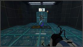 Po dotarciu na górę, niech obie maszyny zeskoczą na chodnik przy ścianie - Rozdział 4 - Świetlna bariera (3) | Tryb współpracy Portal 2 - Portal 2 - poradnik do gry