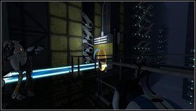 Pierwsze co musisz zrobić to pociągnąć jednocześnie za wajchy obok włazu [1] - Rozdział 3 - Świetlna bariera (4) | Tryb współpracy Portal 2 - Portal 2 - poradnik do gry