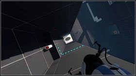 Udaj się w prawym górny róg lokacji i umieść pomarańczowym robotem dwa portale na poziomych ścianach [1] - Rozdział 2 - Masa i prędkość (1) | Tryb współpracy Portal 2 - Portal 2 - poradnik do gry