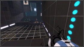 Po drugiej stronie będzie czerwony przycisk [1] - Rozdział 2 - Masa i prędkość (1) | Tryb współpracy Portal 2 - Portal 2 - poradnik do gry