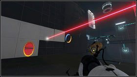 Znając dobrze lokacje, użyj portali i czerwonej wiązki do przesunięcia platformy na lewy koniec przepaści [1] - Rozdział 8 - Swędzenie (5) | Opis przejścia Portal 2 - Portal 2 - poradnik do gry