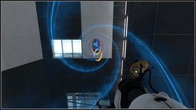 Gdy przelecisz na drugą stronę, odwróć się w lewo i stwórz pomarańczową dziurę na znajdującej się tam białej powierzchni [1] - Rozdział 8 - Swędzenie (1) | Opis przejścia Portal 2 - Portal 2 - poradnik do gry