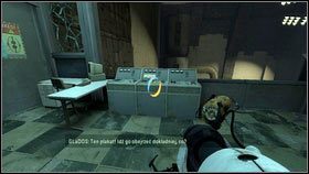 Pomarańczową wystrzel w posadzkę na dole i wskocz do środka [1] - Rozdział 7 - Ponowne spotkanie (5) | Opis przejścia Portal 2 - Portal 2 - poradnik do gry