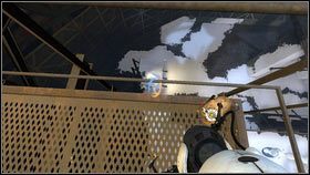 Gdy znajdziesz się na górze, obejdź słup, a następnie spójrz w dół - Rozdział 7 - Ponowne spotkanie (3) | Opis przejścia Portal 2 - Portal 2 - poradnik do gry