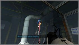 Kolejne panele są na suficie po prawej [1] - Rozdział 5 - Ucieczka (2) | Opis przejścia Portal 2 - Portal 2 - poradnik do gry