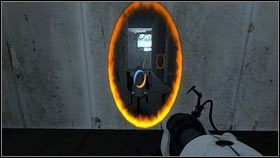 Wychyl się na sekundę i stwórz niebieski portal za jej plecami [1] - Rozdział 3 - Powrót (3) | Opis przejścia Portal 2 - Portal 2 - poradnik do gry