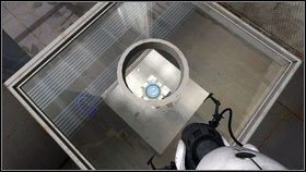 Gdy w nią wskoczysz, dostaniesz się na wyższy poziom pomieszczenia [1] - Rozdział 1 - Komunikat (3) | Opis przejścia Portal 2 - Portal 2 - poradnik do gry