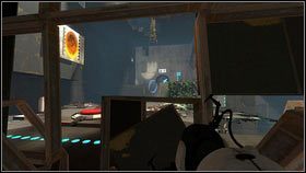 Będąc na niższym poziomie, podejdź do blokady na końcu korytarza [1] - Rozdział 1 - Komunikat (3) | Opis przejścia Portal 2 - Portal 2 - poradnik do gry