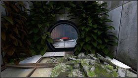 Usłyszy tam krótkie nagranie, a chwile później pojawi się pierwszy portal [1] - Rozdział 1 - Komunikat (1) | Opis przejścia Portal 2 - Portal 2 - poradnik do gry