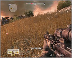 Jeżeli wolisz podjąć ryzyko, to warto zdecydować się na atak z północnego-zachodu lub z południowego-zachodu - Misja 9 - Vantage Point (1) - Opis przejścia gry - Operation Flashpoint: Red River - poradnik do gry