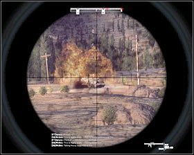 Wejdź do wspomnianego wyżej bunkra i przygotuj się do ostrzeliwania pojazdów opancerzonych, które nadjadą właśnie od północnego-wschodu #1, czyli od strony wioski, w której toczyłeś wcześniej walki - Misja 5 - The Wrong Way (2) - Opis przejścia gry - Operation Flashpoint: Red River - poradnik do gry