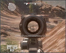 Rozkaż drużynie przebywającej na dole do utworzenia ognia zaporowego i ustaw się w miejscu, z którego będziesz widział spory wycinek obozu - Misja 4 - Almost Too Easy (1) - Opis przejścia gry - Operation Flashpoint: Red River - poradnik do gry