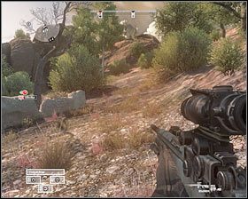 Podążaj cały czas na północny-wschód aż znajdziesz się w odległości około 150 metrów od bazy powstańców #1 - Misja 4 - Almost Too Easy (1) - Opis przejścia gry - Operation Flashpoint: Red River - poradnik do gry