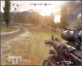 Wkrótce powinieneś otrzymać informację o przeciwnikach z wyrzutniami RPG zmierzającymi w stronę konwoju - Misja 3 - The Human Terrain (2) - Opis przejścia gry - Operation Flashpoint: Red River - poradnik do gry