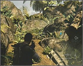 Nieco dalej znajdować się będzie niewielkich rozmiarów wąwóz z kilkoma najemnikami - Rendezvous | Opis przejścia SOCOM Polskie Siły Specjalne - SOCOM: Polskie Siły Specjalne - poradnik do gry