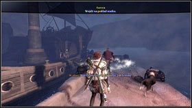Gdy krótka cut-scenka dobiegnie końca [1], rozmawiamy z Walterem, a następnie wchodzimy na okręt [2] - Aurora | Opis przejścia Fable 3 - Fable III - poradnik do gry