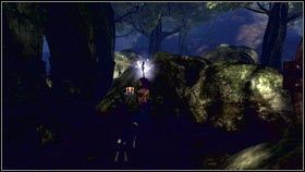 Udaj się teraz do leśnej wioski i przed wejściem skręć w lewo (za podtopioną kładką) - Stare Bowerstone; Mourningwood | Srebrne Klucze Fable 3 - Fable III - poradnik do gry