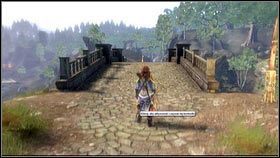Po zestrzeleniu ostatniego uciekiniera biegnij dalej wzdłuż ścieżki, aż dojdziesz do rozwidlenia dróg [1] - Rynek Bowerstone; Millfields | Gnomy w Fable 3 - Fable III - poradnik do gry