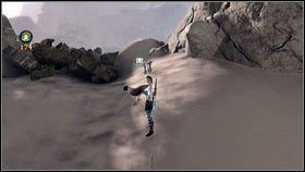 Po kilku krokach dojdziesz do charakterystycznego, wystającego z piasku fragmentu budowli [1] - Ruchome Piaski | Kwiaty z Aurory w Fable 3 - Fable III - poradnik do gry