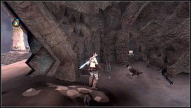 Wejdź do środka [1] i podnieś schowany tuż za rogiem kwiat [2] - Ruchome Piaski | Kwiaty z Aurory w Fable 3 - Fable III - poradnik do gry