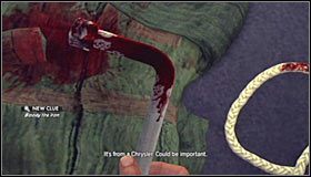 Teraz zbadaj sznur, na którym również znajdują się ślady krwi #1 - Case 9 - The Golden Butterfly (3) | Główne śledztwa w LA Noire - L.A. Noire - poradnik do gry