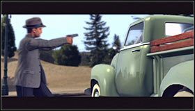 Jeżeli nie zdążysz z przestrzeleniem opon, to pościg i tak po kilku chwilach dobiegnie końca #1 - Case 10 - The Silk Stocking Murder (3) | Główne śledztwa w LA Noire - L.A. Noire - poradnik do gry