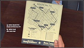 Kobieta przekaże Wam ulotkę z informacją na temat trasy przejazdu autobusu wspomnianej linii #1 - Case 11 - The White Shoe Slaying (3) | Główne śledztwa w LA Noire - L.A. Noire - poradnik do gry