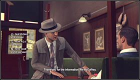 Jako że McCaffrey wyraźnie skłamie, mówiąc, że ledwie zna Evelyn Summers, musisz wcisnąć przycisk Y (Lie) - Case 12 - The Studio Secretary Murder (2) | Główne śledztwa w LA Noire - L.A. Noire - poradnik do gry