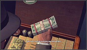 Ostatni przedmiot z listy to plik pieniędzy #1, przy czym musisz na nim dokonać przybliżenia obrazu celem wysłuchania komentarza #2 - Case 14 - The Black Caesar (3) | Główne śledztwa w LA Noire - L.A. Noire - poradnik do gry