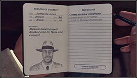 Możesz już podejść do biurka, przy którym siedzi Jermaine i rozpocząć rozmowę #1 - Case 14 - The Black Caesar (3) | Główne śledztwa w LA Noire - L.A. Noire - poradnik do gry