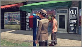 Już po znalezieniu się na zewnątrz budynku podejdź do pobliskiej budki policyjnej #1 - Case 14 - The Black Caesar (3) | Główne śledztwa w LA Noire - L.A. Noire - poradnik do gry