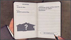 Udaj się na parking, zlokalizuj radiowóz należący do detektywów #1 i po zajęciu miejsca za kierownicą zaplanuj podróż do lokacji [Hotel El Mar - 6294 Leland Way] #2 - Case 15 - The Set Up (1) | Główne śledztwa w LA Noire - L.A. Noire - poradnik do gry