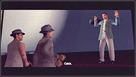 Ostatniego bandyty możesz się również pozbyć wybierając drzwi na końcu sali kinowej, prowadzące do górnych balkoników #1 - Case 15 - The Set Up (3) | Główne śledztwa w LA Noire - L.A. Noire - poradnik do gry